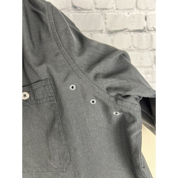 Orvis Tech Shirt Men Large Short Sleeve Black 100%Polyester Double Chest Pockets - Picture 8 of 8